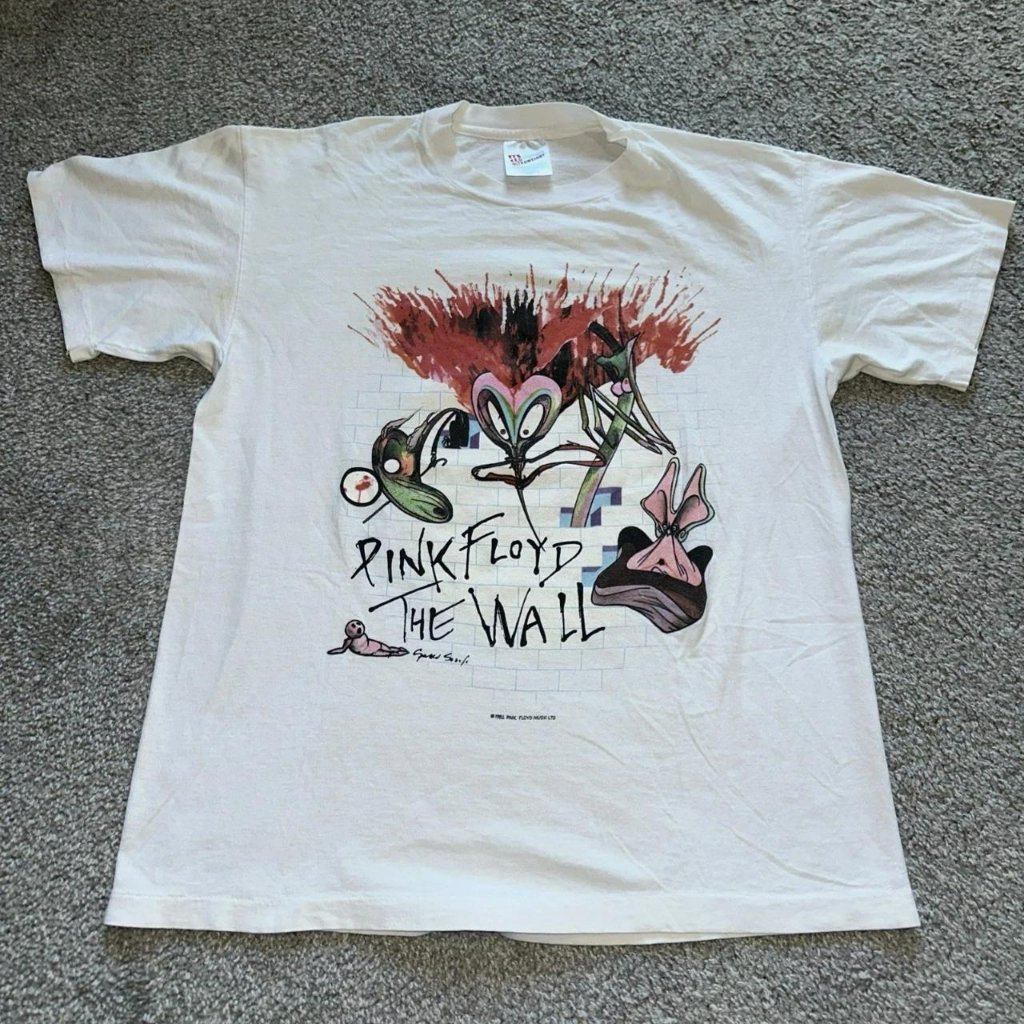 Vintage Original 90s 1982 Pink Floyd The Wall Single Stitch Large T-Shirt